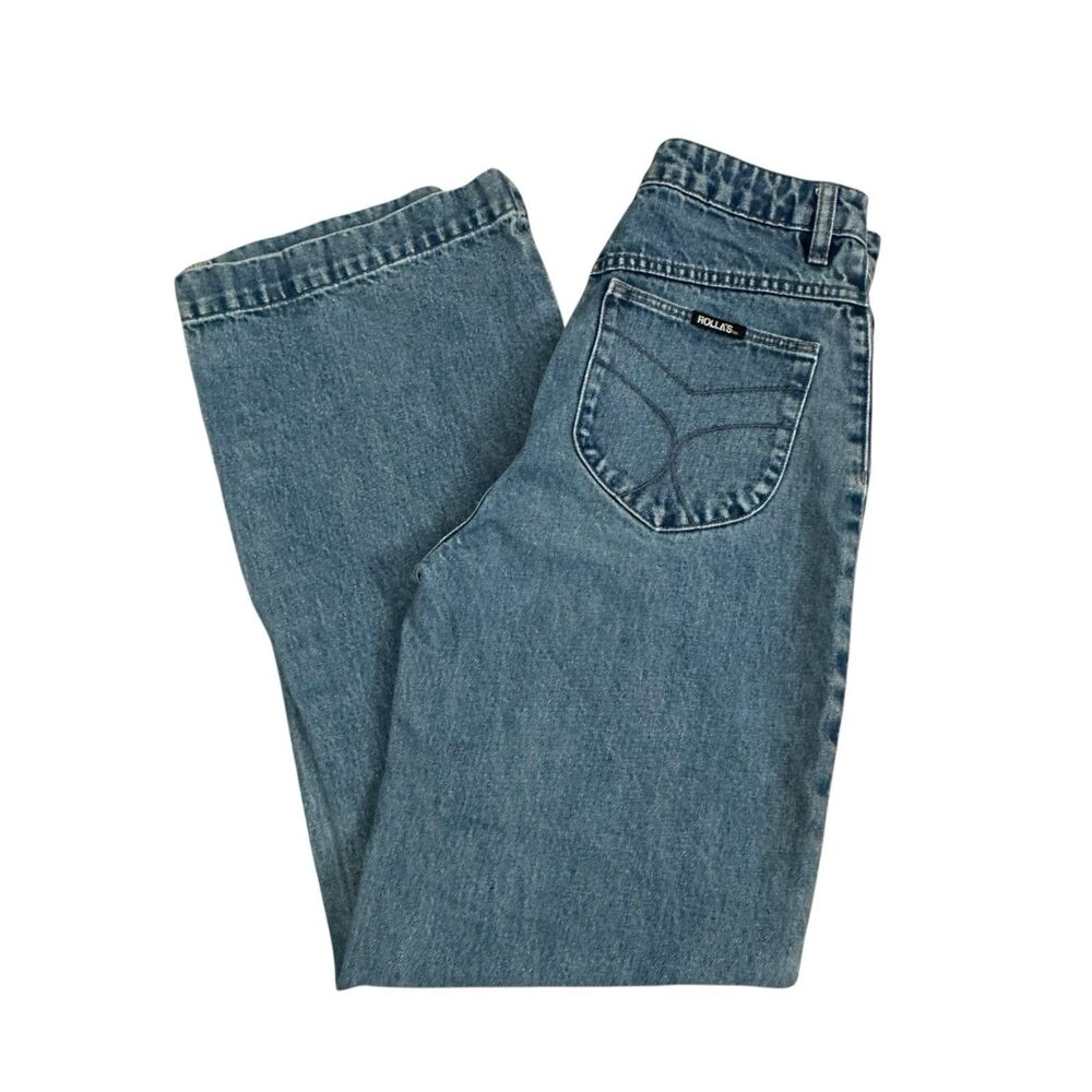 Rolla's High Rise Wide Leg Sailor Jeans G'Day Mate Front Pockets Size 26 womens